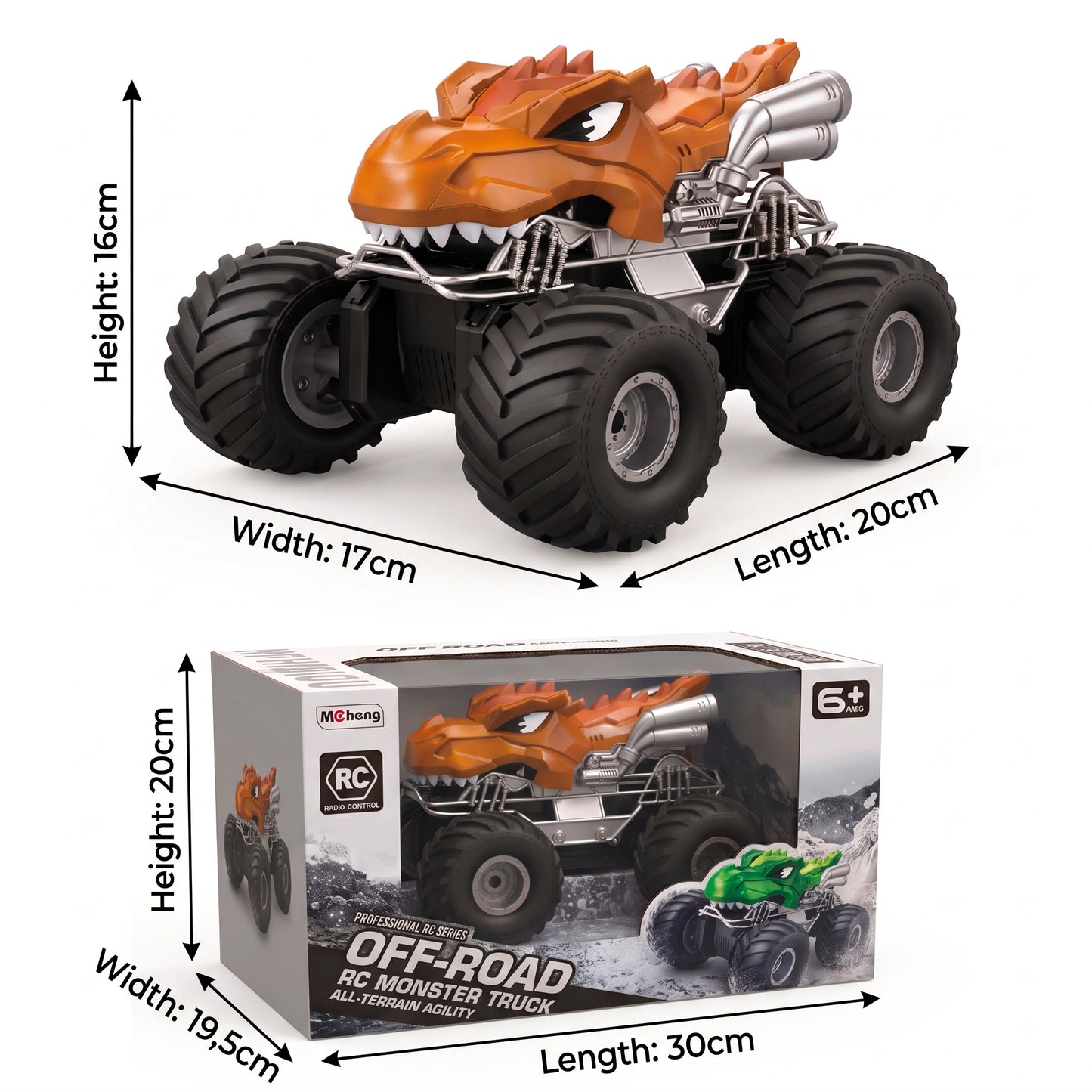 Monster Truck Dinosaure Tout-Terrain Télécommandé