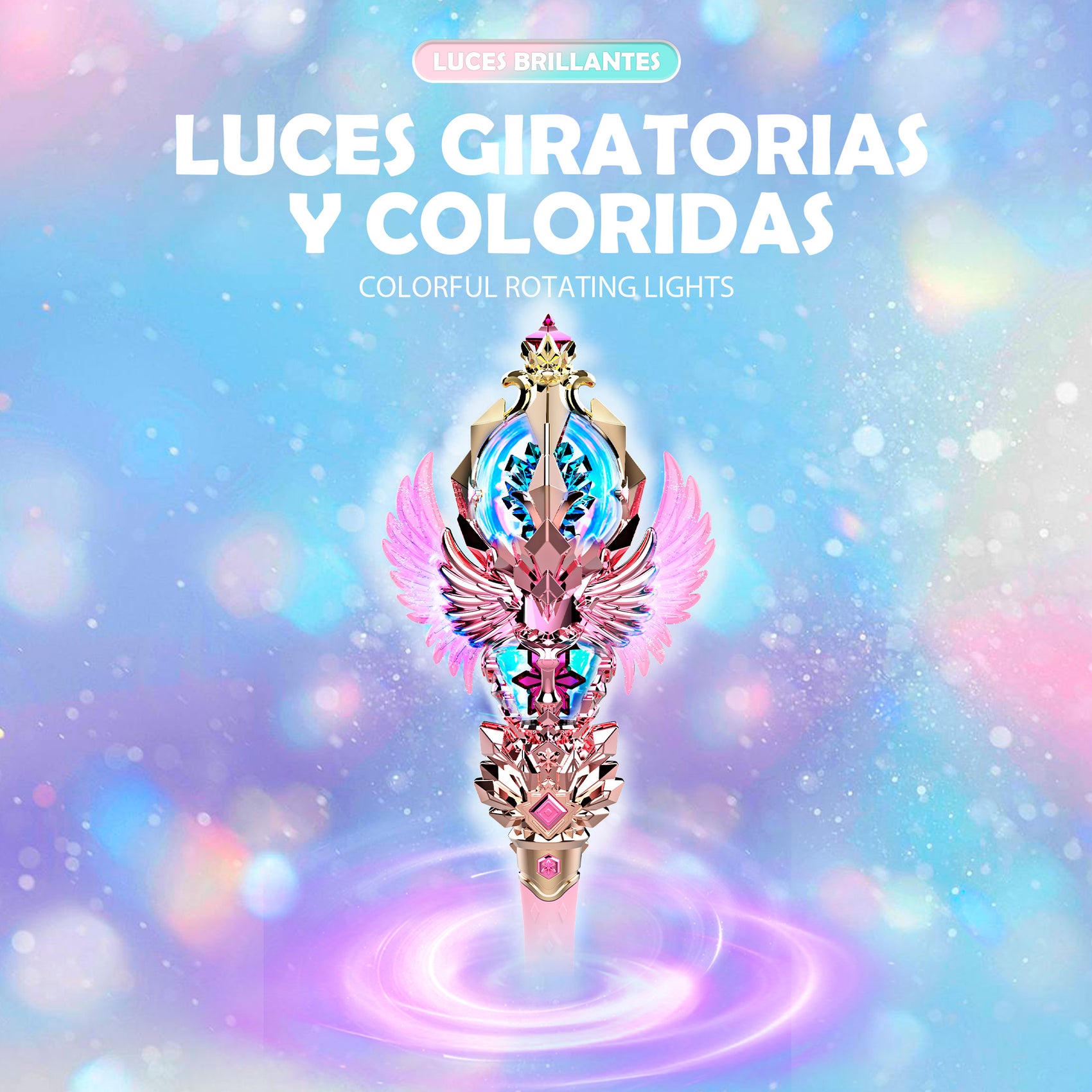 Varita Mágica Princesa de Alas con Rotación Luces y Música