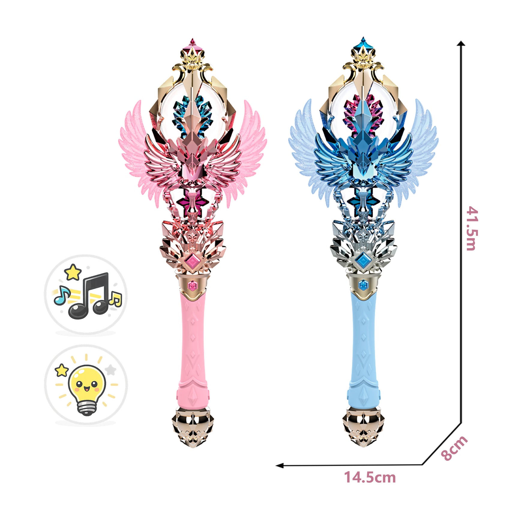 Varita Mágica Princesa de Alas con Rotación Luces y Música
