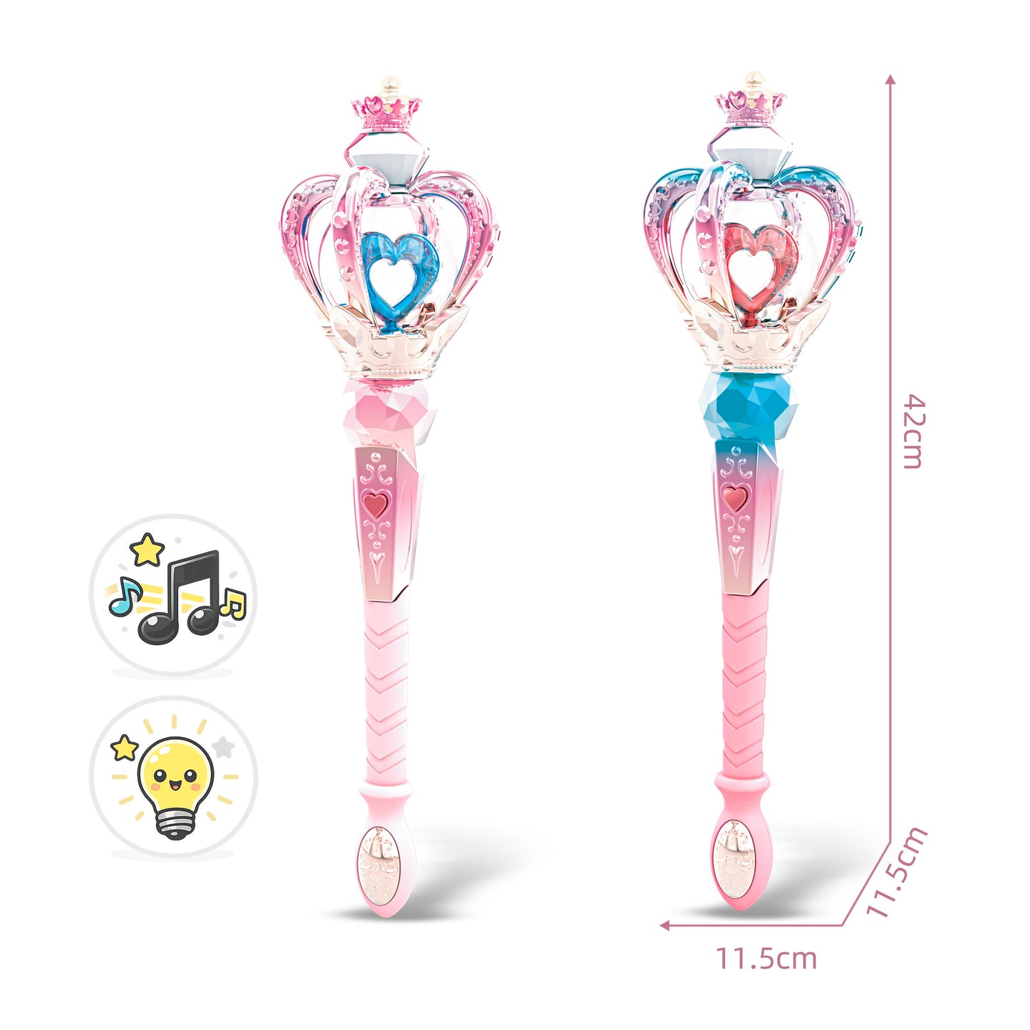Varita Mágica Princesa de Corona con Rotación Luces y Música