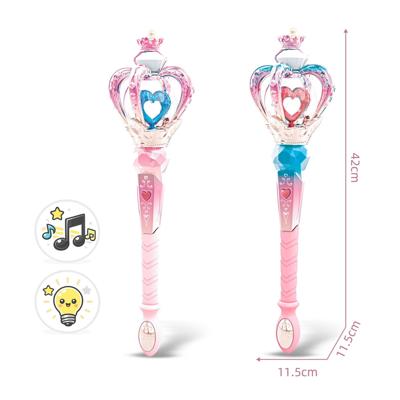 Varita Mágica Princesa de Corona con Rotación Luces y Música
